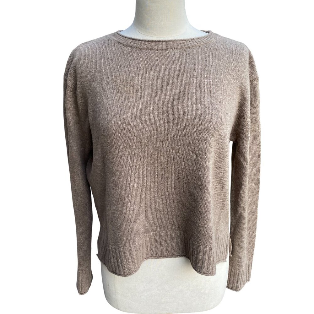 Jenni Kayne Everyday Sweater Taupe Wool Cashmere Capsule Quiet Luxury Coastal-S